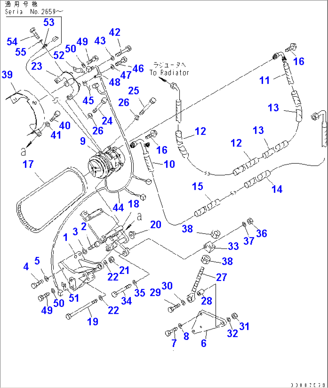 AIR CONDITIONER AND HEATER (AIR COMPRESSOR AND RELATED PARTS)(#2001-)
