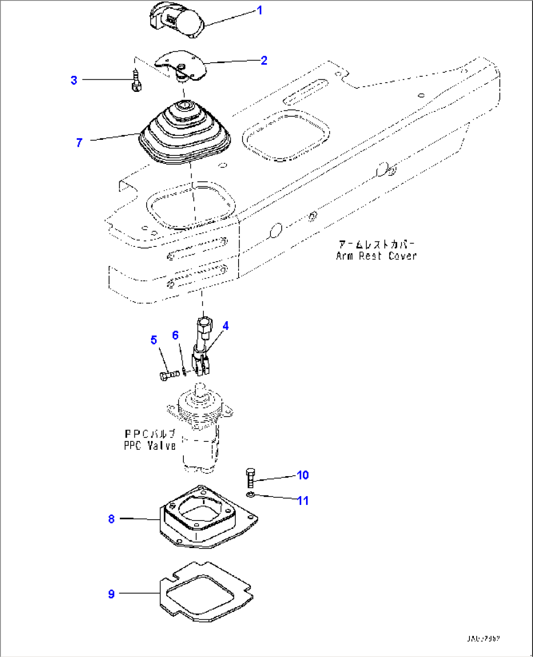 Dozer Control, Lever (#80001-)