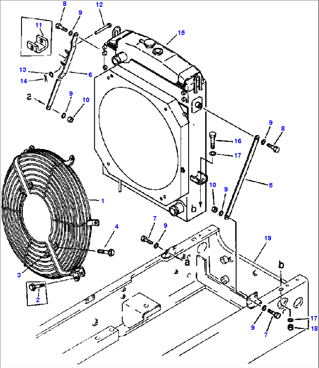 RADIATOR MOUNTING & ENGINE FAN GUARD