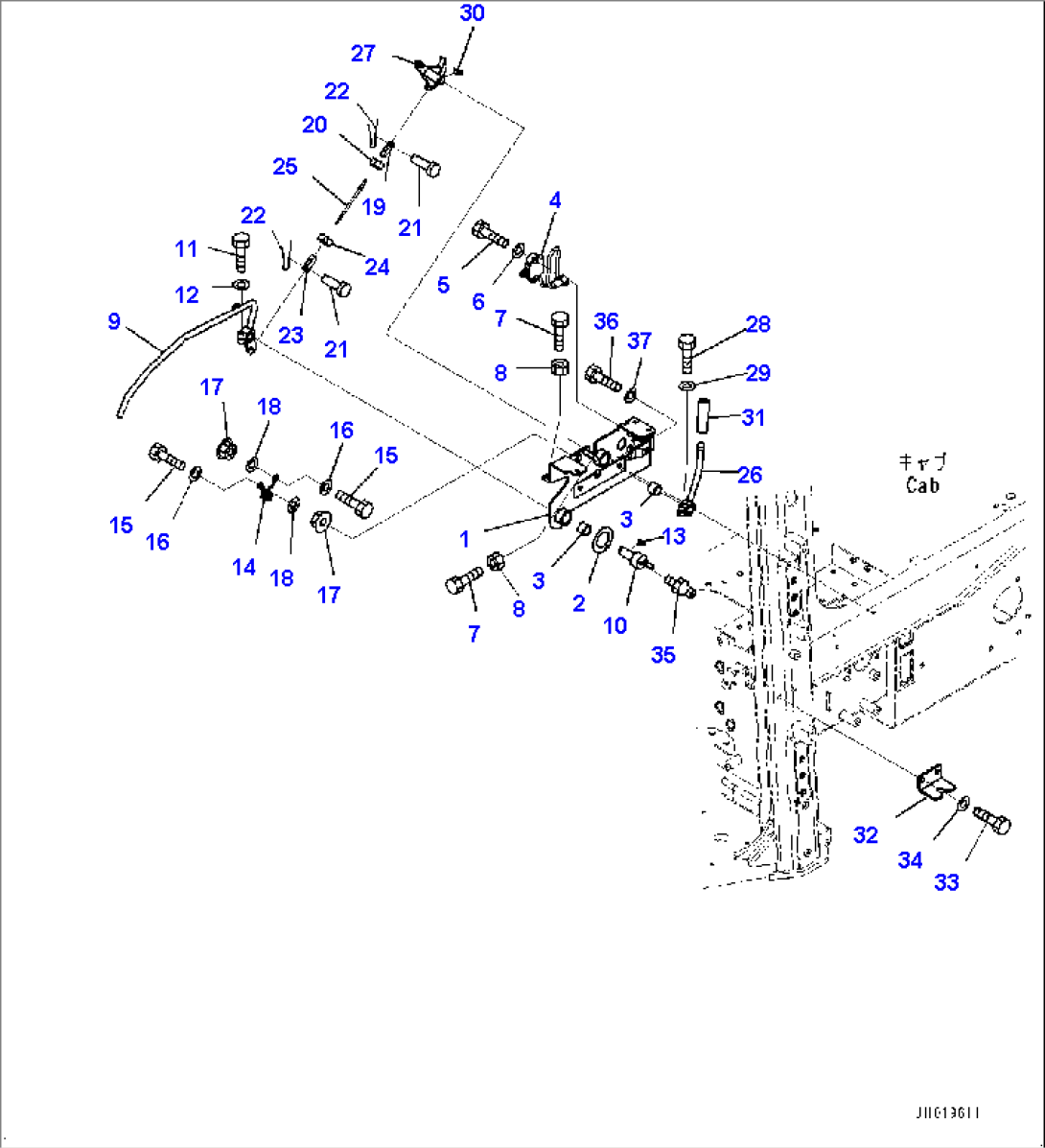 Cab, Parking Brake Lever (#23002-)