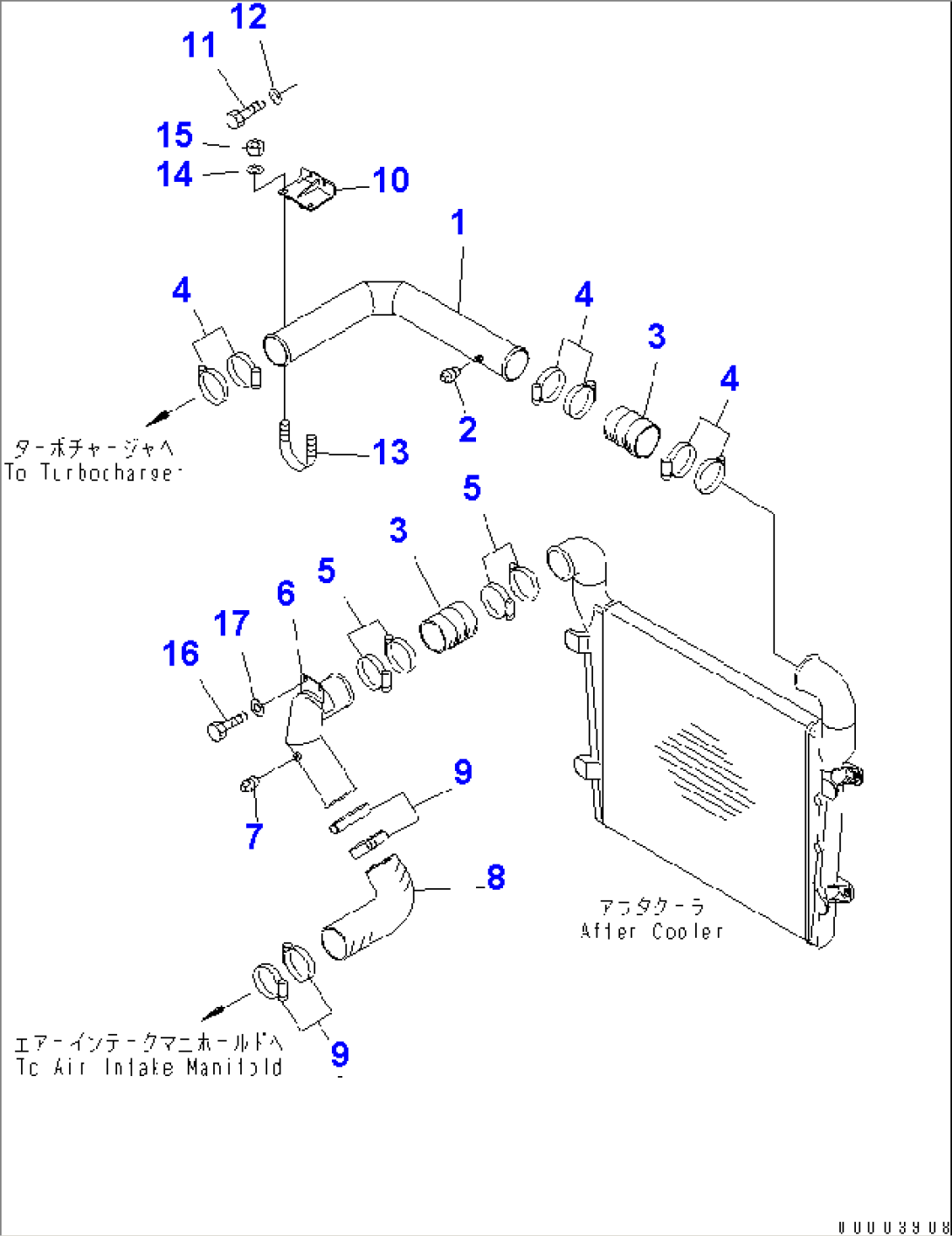 COOLING LINE (AFTER COOLER PIPING)(#51001-)
