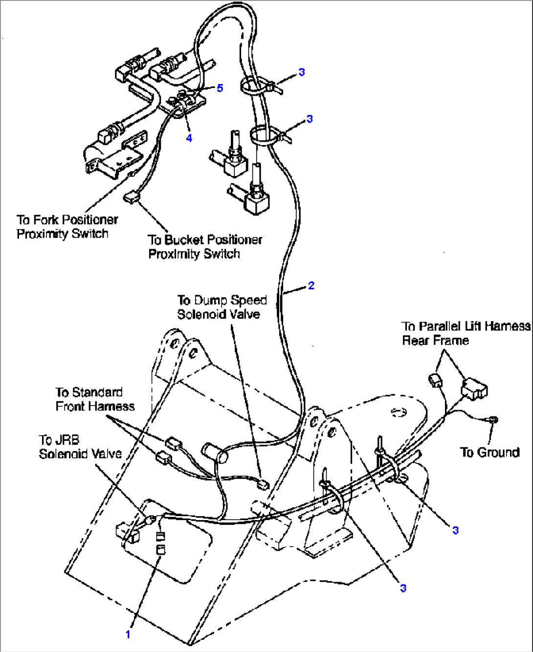 FIG NO. E0200-03A0 ELECTRICAL SYSTEM (PARALLEL LIFT HARNESS FRONT FRAME)