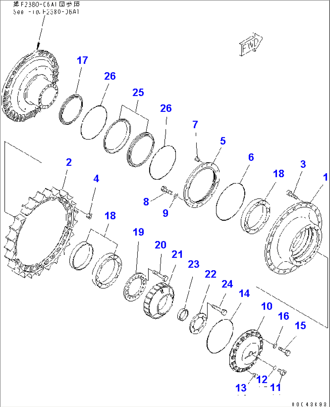 FINAL DRIVE (SPROCKET HUB) (R.H.)