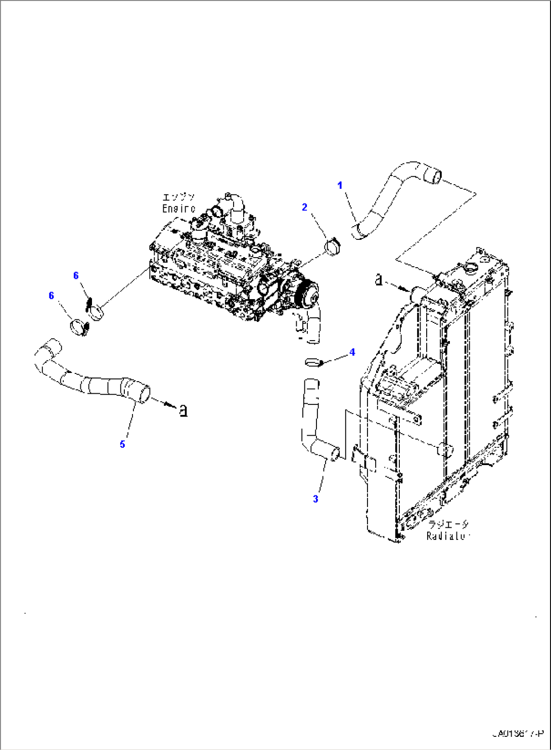 COOLING SYSTEM, WITH RADIATOR PROTECTIVE NET, ENGINE PIPING