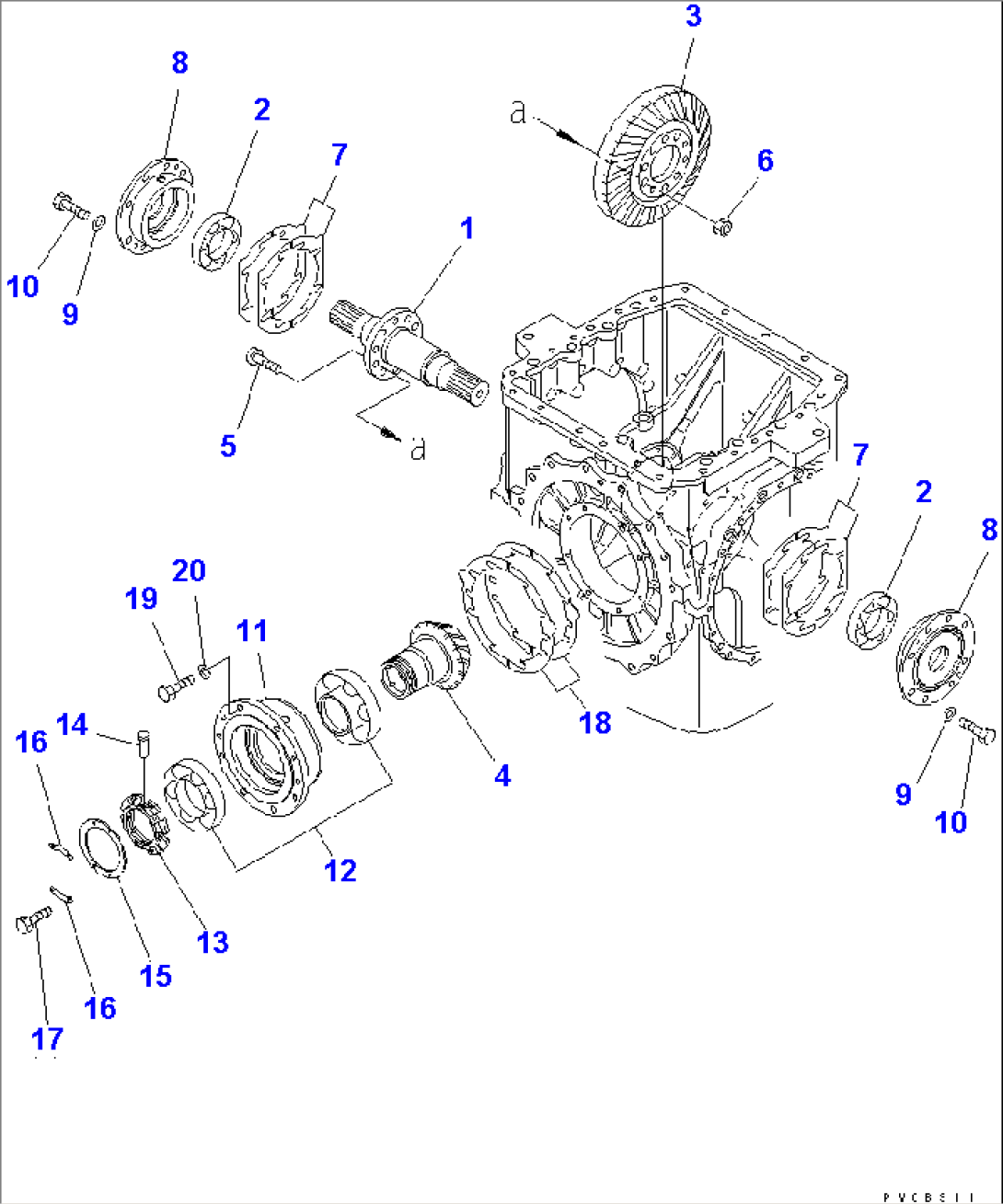 CLUTCH AND BRAKE (BEVEL GEAR AND SHAFT)(#4001-)
