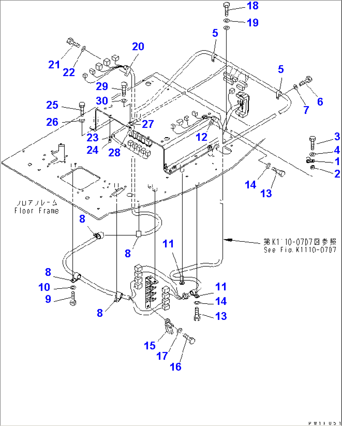 FLOOR FRAME (HARNESS CLAMP) (FOR HEAD GUARD CANOPY)(#20001-)