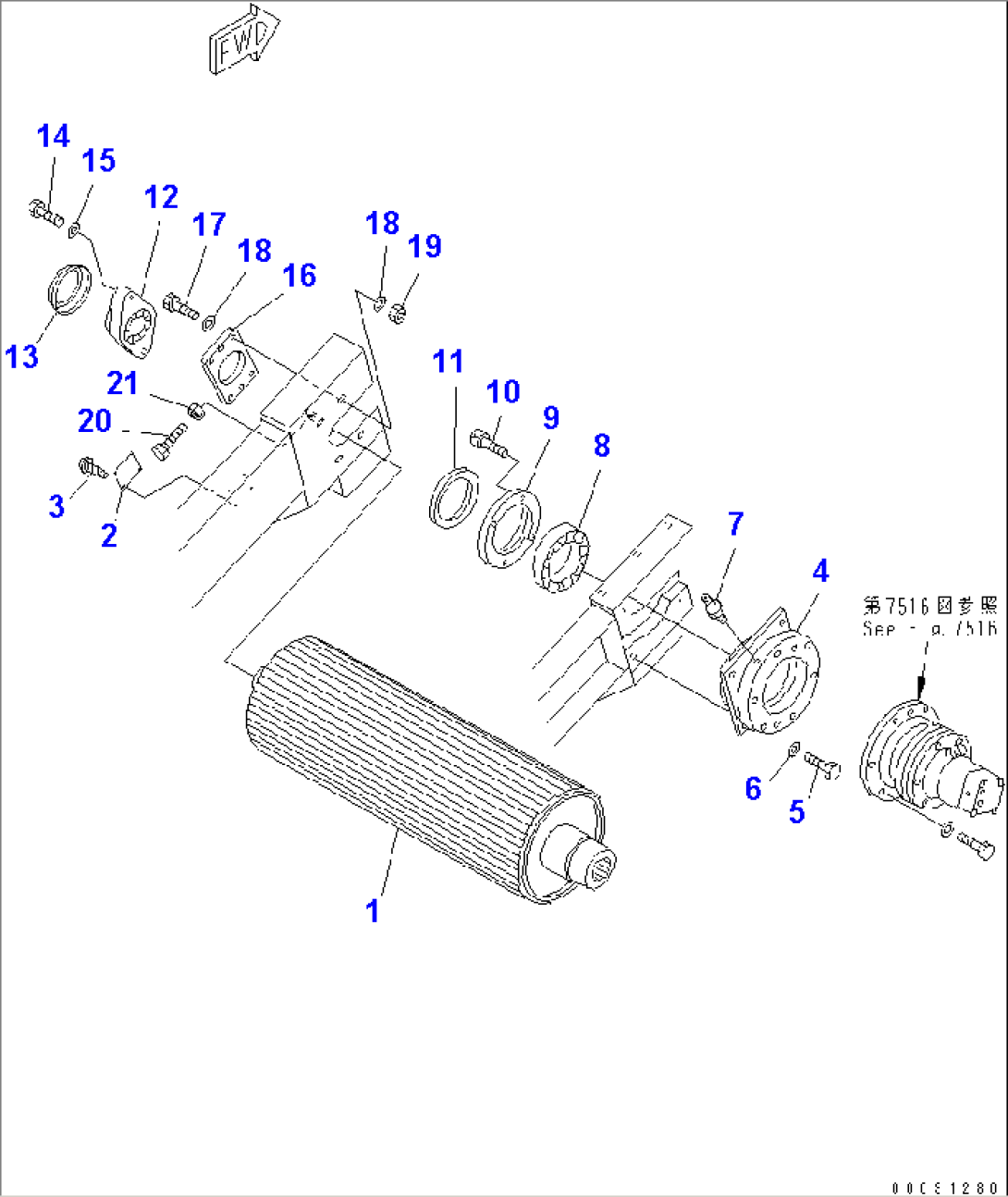 1ST CONVEYOR (INNER PARTS) (HEAD PULLY)(#1005-1500)