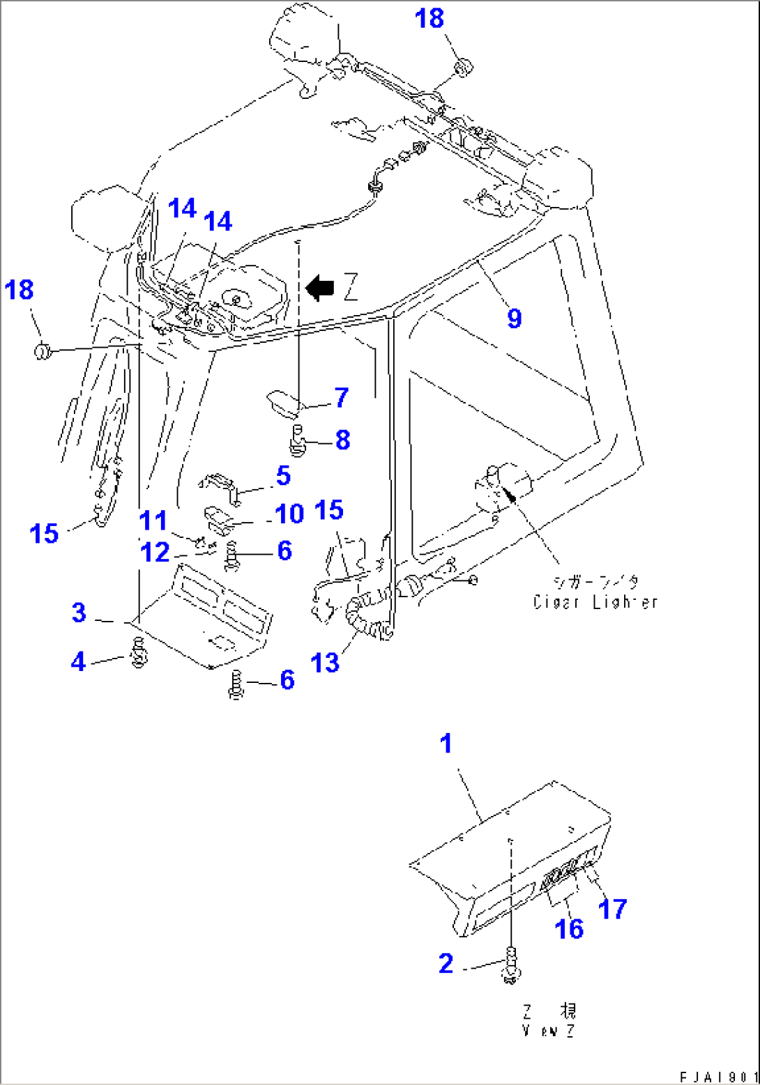 CAB (ROOM LAMP AND WIRING)(#70001-75999)