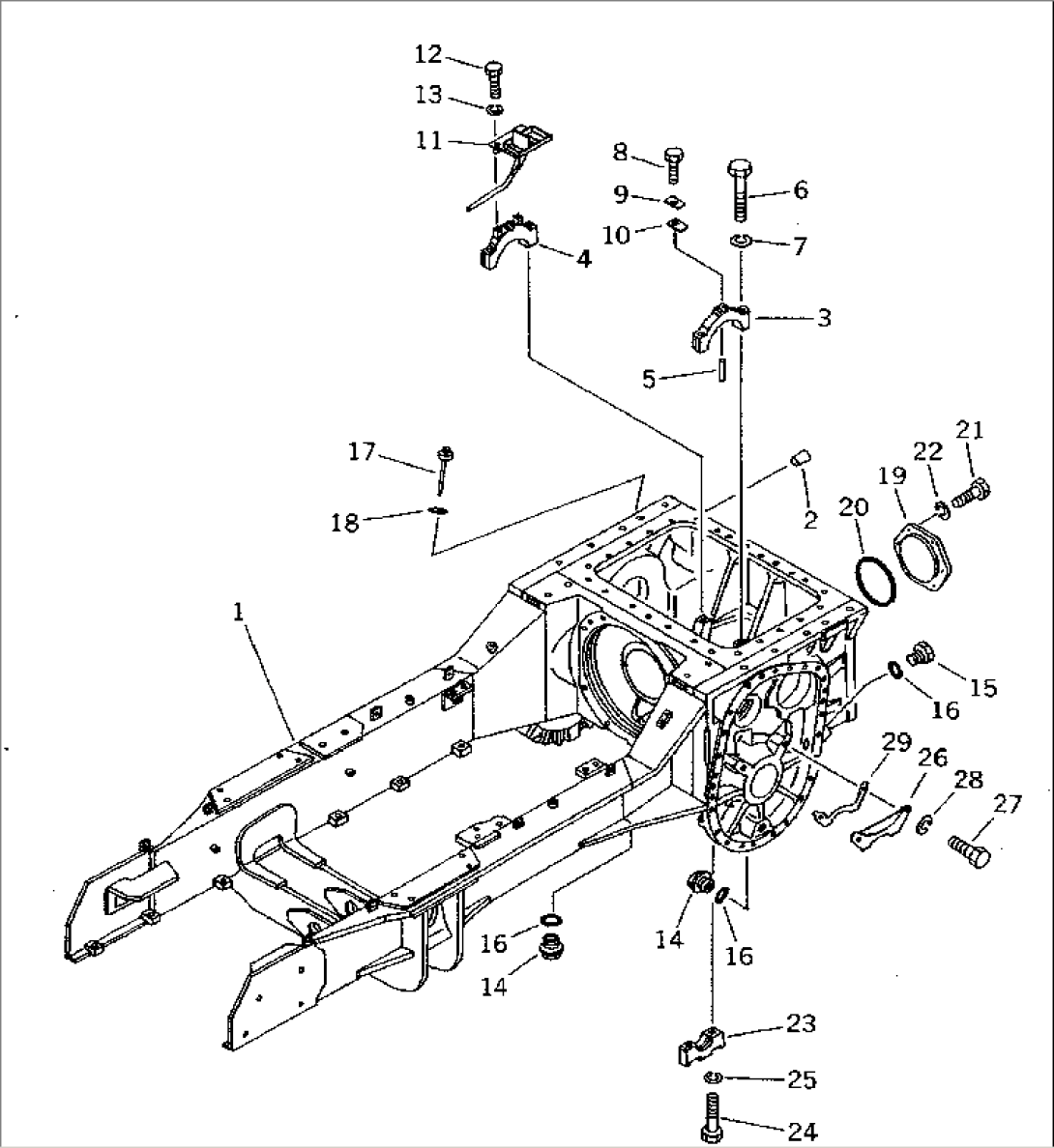 STEERING CASE AND MAIN FRAME