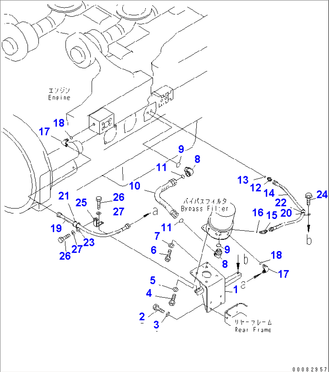 ENGINE (BYPASS OIL FILTER AND PIPING)(#50079-)