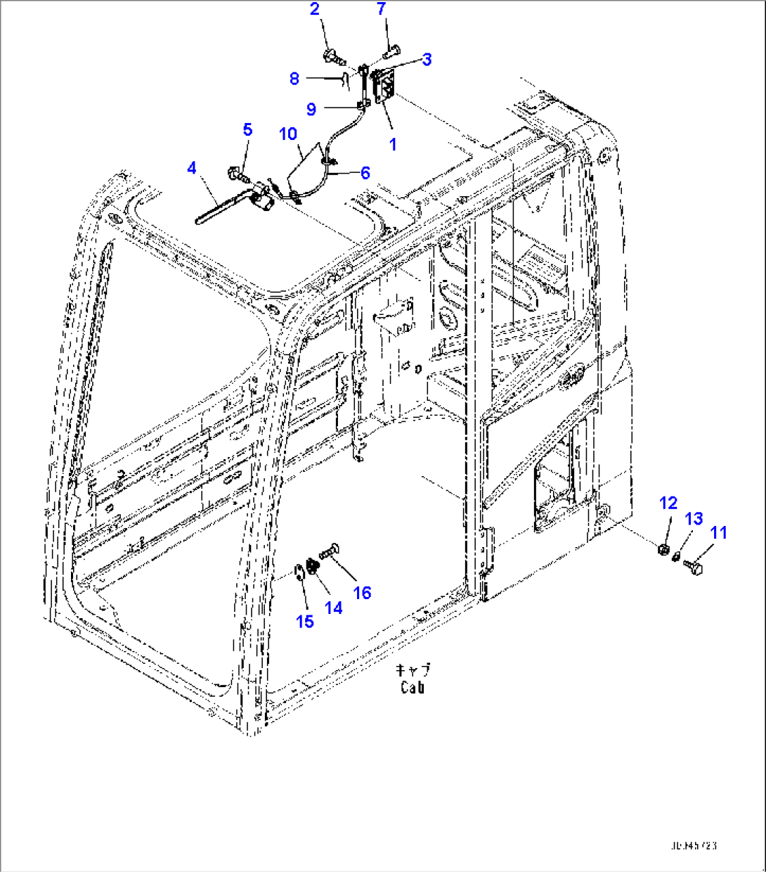 Cab, Open Lock and Door Catch (#75001-)