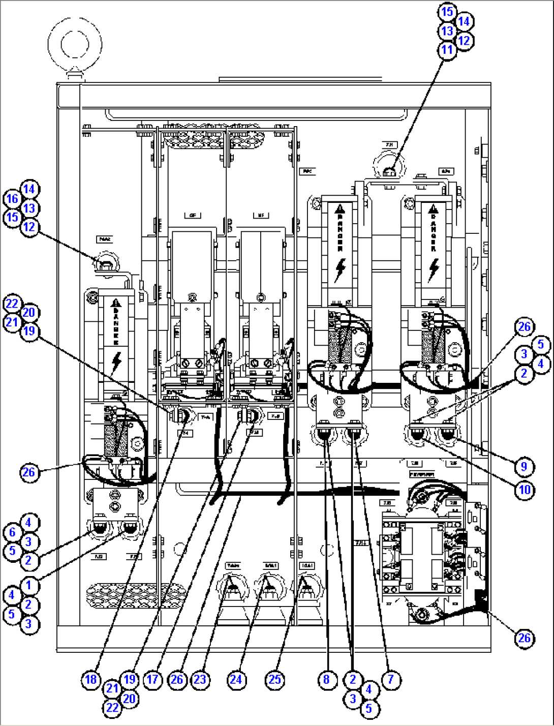 CONTROL CABINET WIRING (LEFT DOOR)