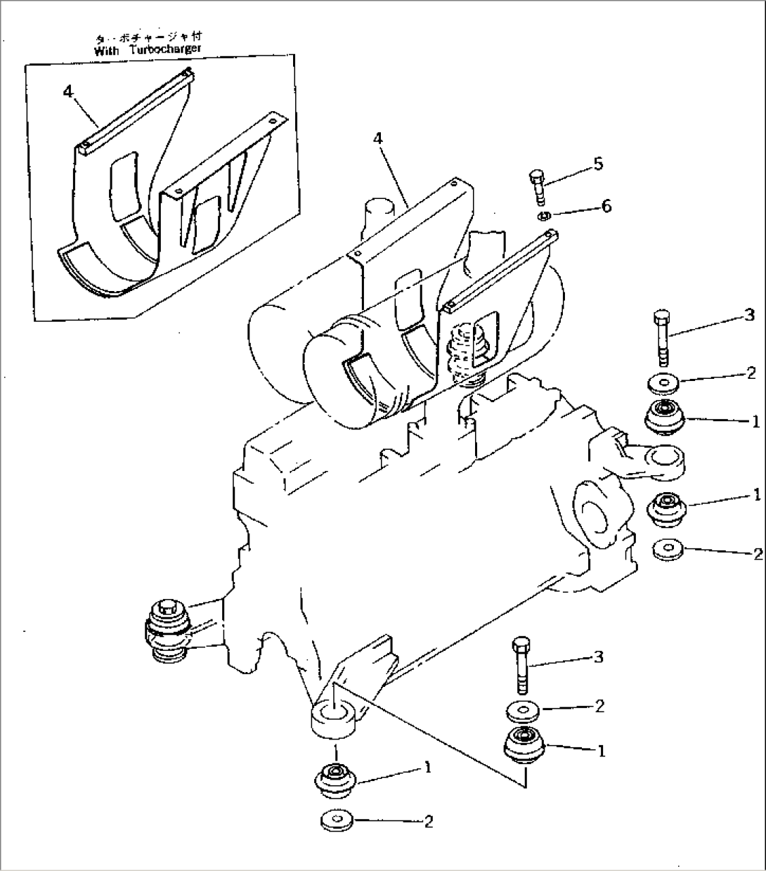 ENGINE MOUNTING PARTS (EXCEPT JAPAN)(#3001-3660)