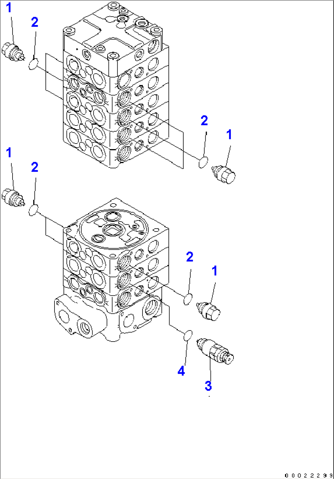 MAIN VALVE (8-SPOOL) (8/9) (FOR 2-PIECE BOOM)