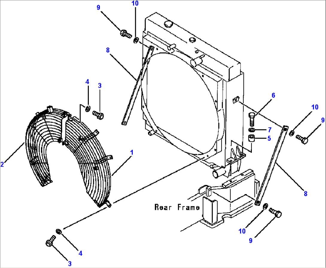 RADIATOR MOUNTING AND ENGINE FAN GUARD