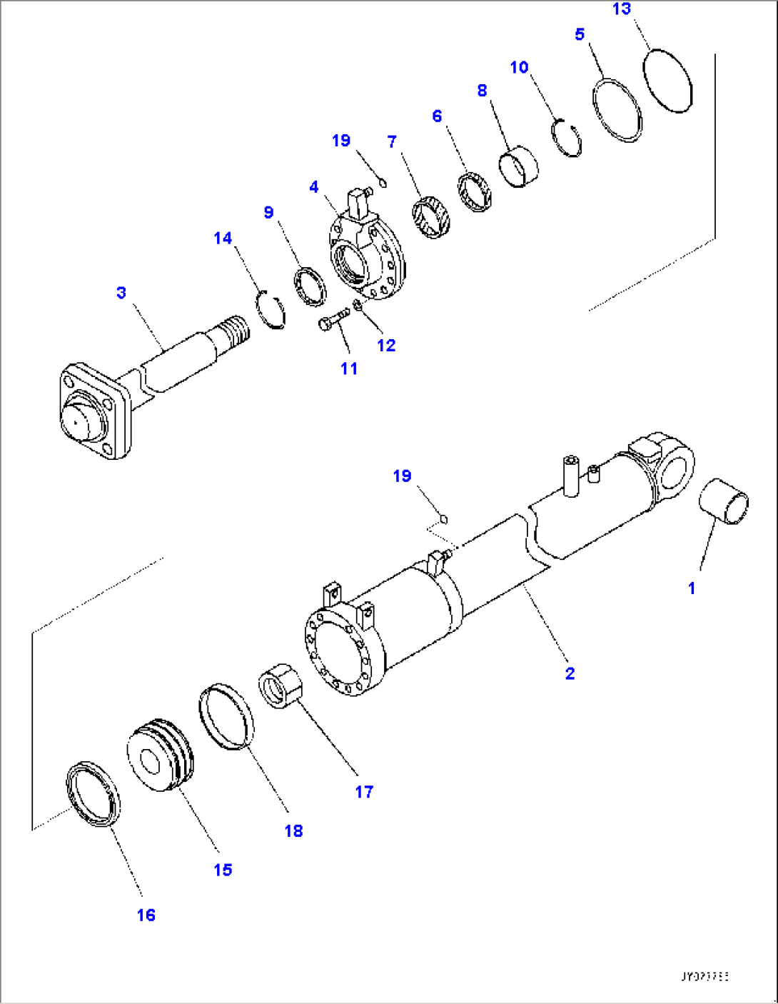 Tilt Cylinder, Blade Tilt Cylinder (#22083-)