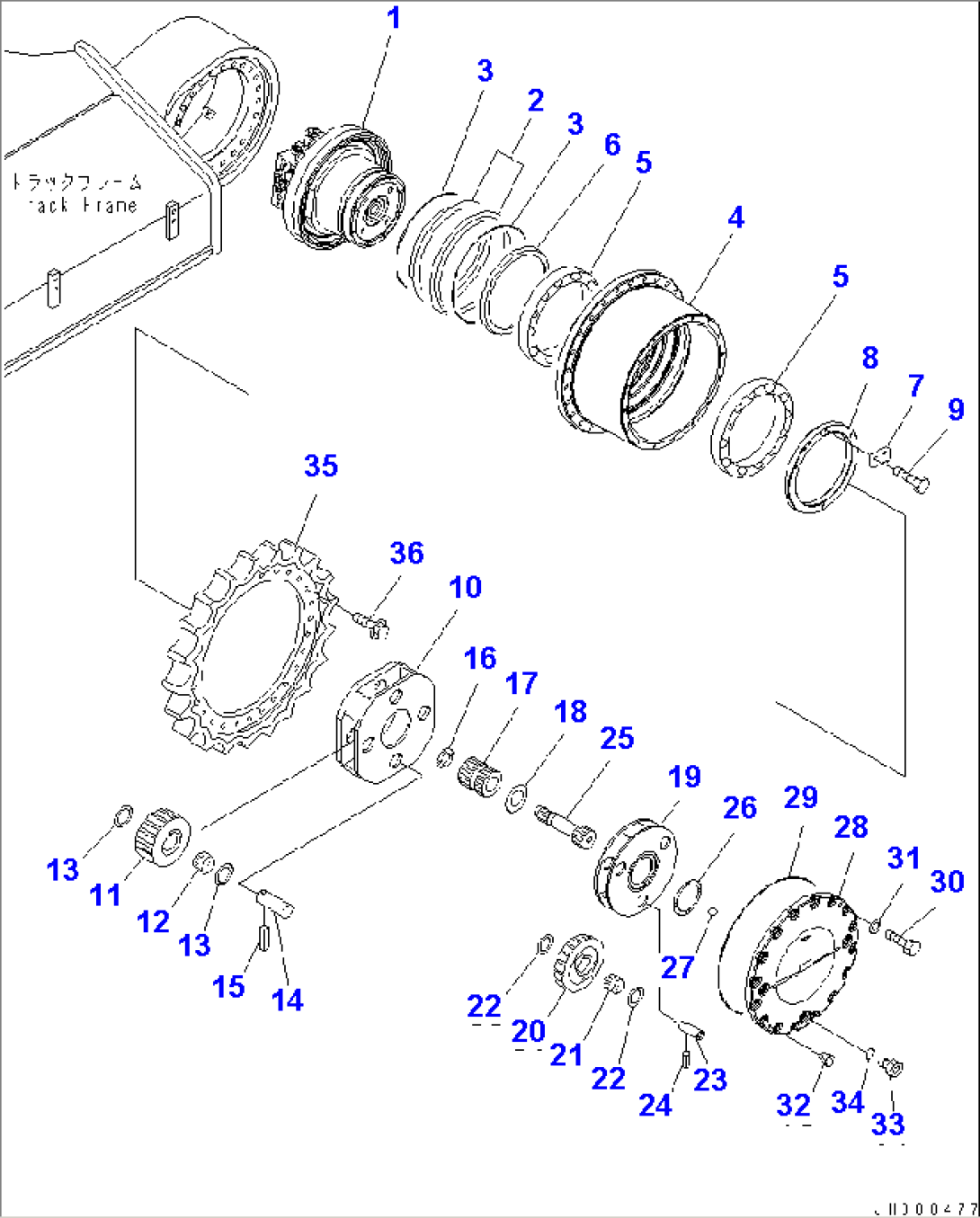 FINAL DRIVE (L.H.)(#21074-)