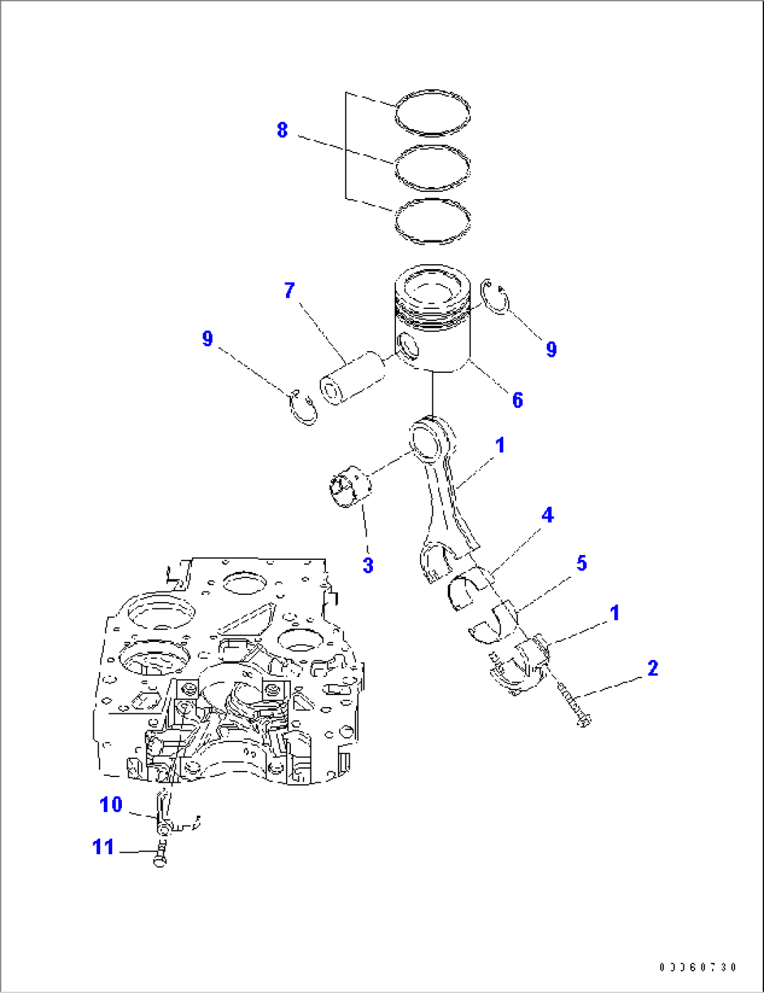 PISTON AND CONNECTING ROD