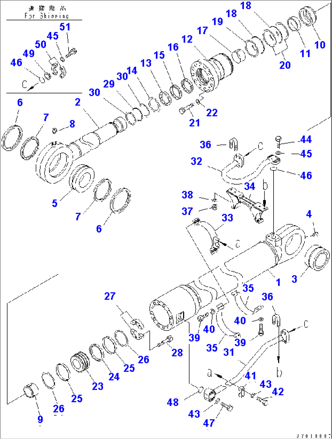BUCKET CYLINDER (F0R BACKHOE) (FOR 5.7M ARM)(#20084-20769)