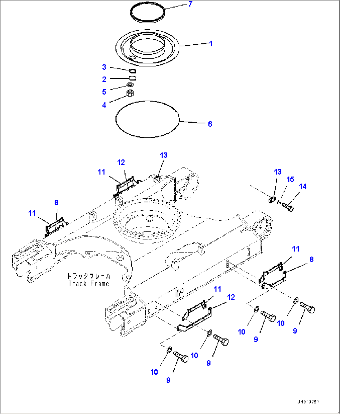 Track Frame, Grease Bath and Mounting Parts (#75979-)