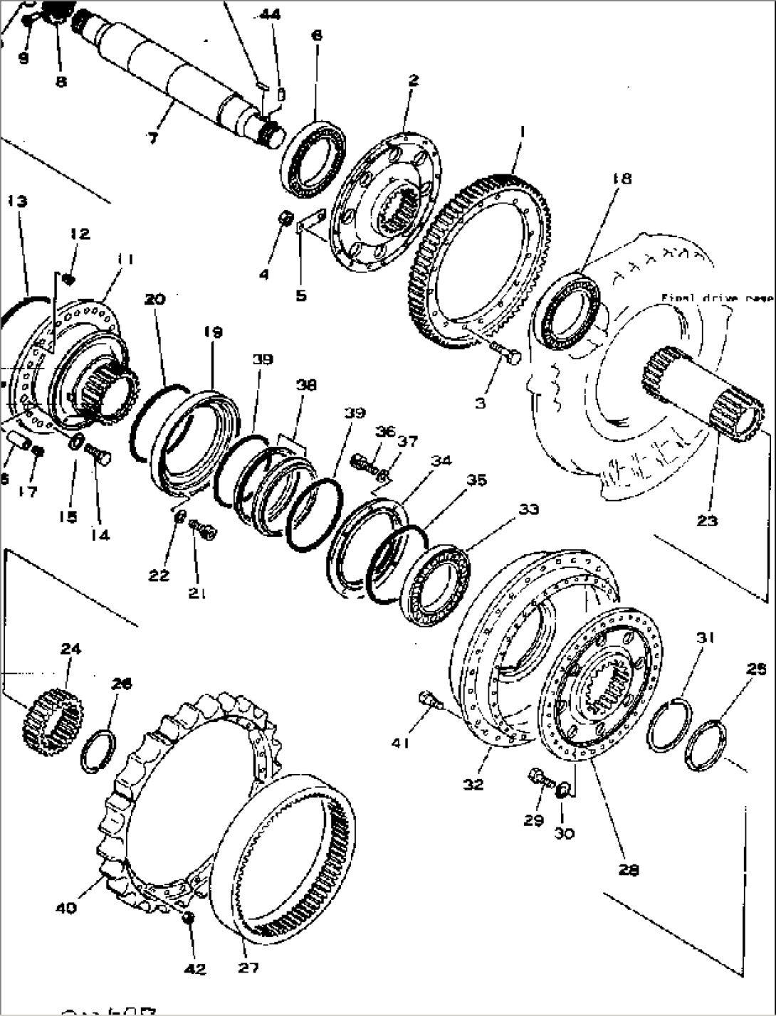 FINAL DRIVE GEAR AND SHAFT (1/2)(#3259-)