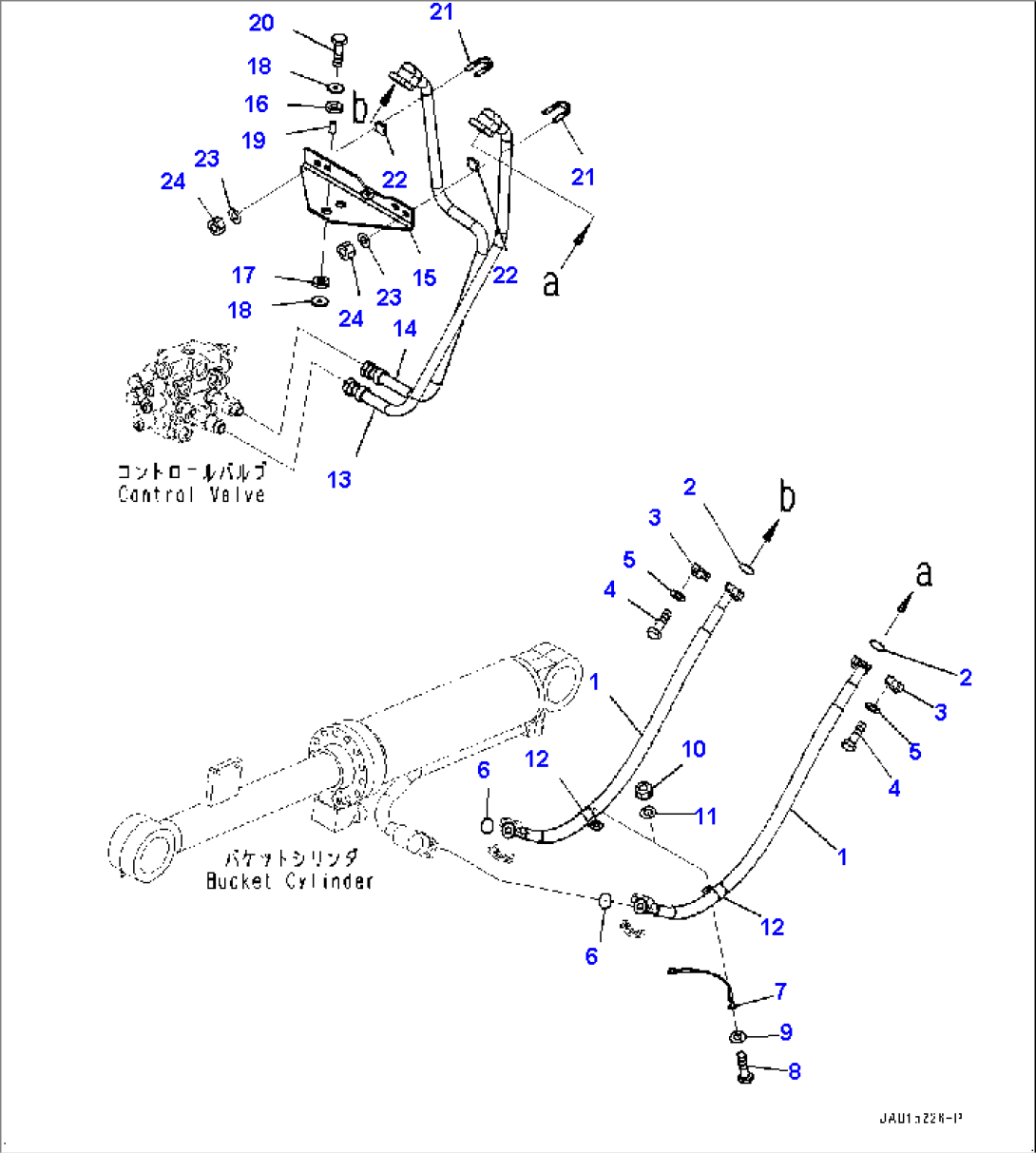 Hydraulic Piping, Piping (1/2) (#80001-)
