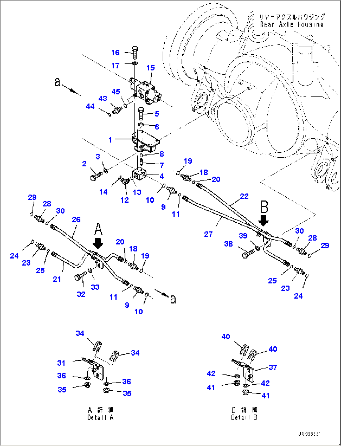 Rear Axle, Brake Piping (#10001-)