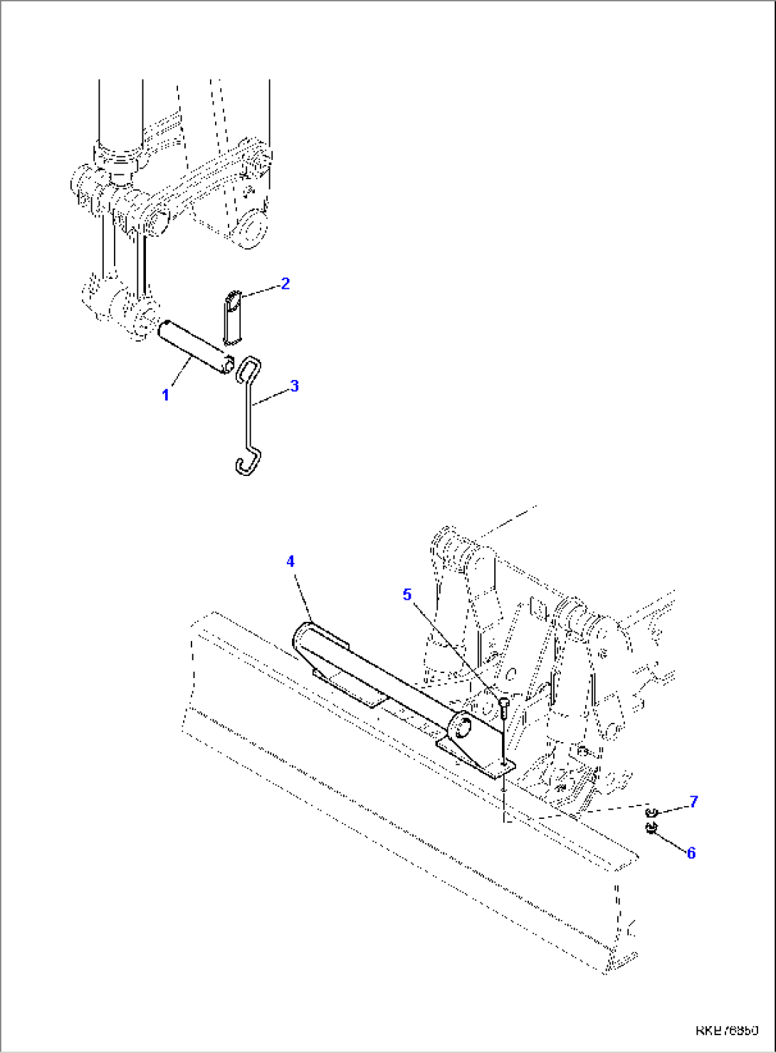 ROAD CIRCULATION ACCESSORY, FOR MACHINE WITH CLAMSHELL BUCKET, WITH FRONT BLADE