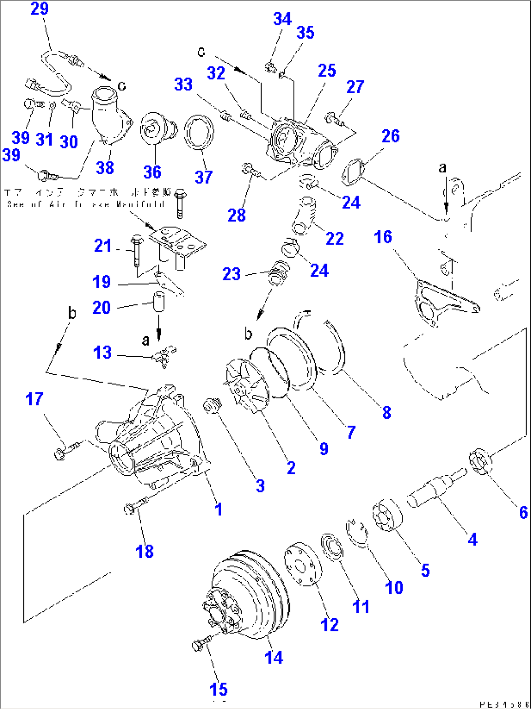 WATER PUMP (WITH NON HARDENING PULLEY)(#30487-36007)