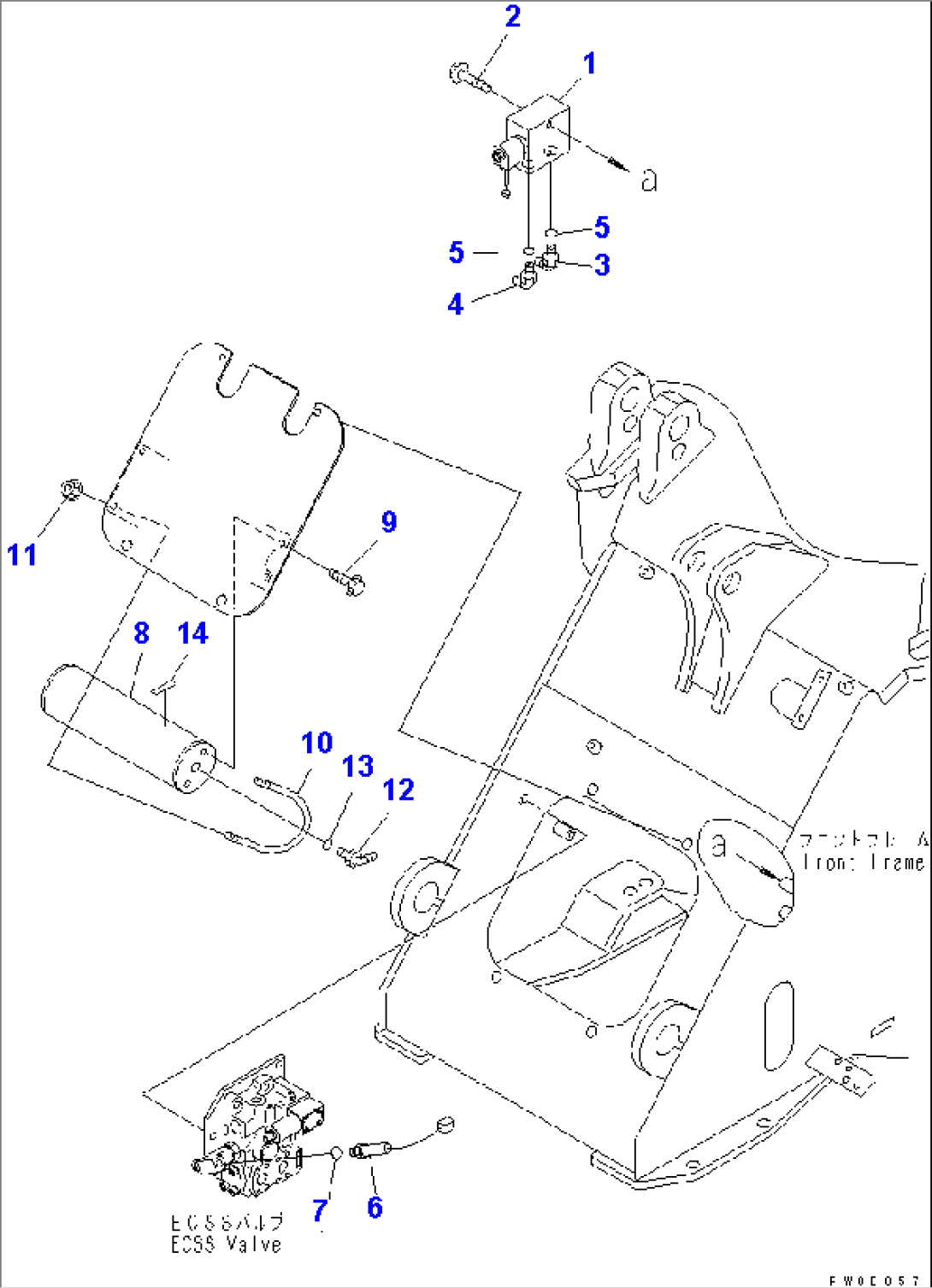 HYDRAULIC PIPING (E.C.S.S. VALVE AND ACCUMULATOR)(#54104-)