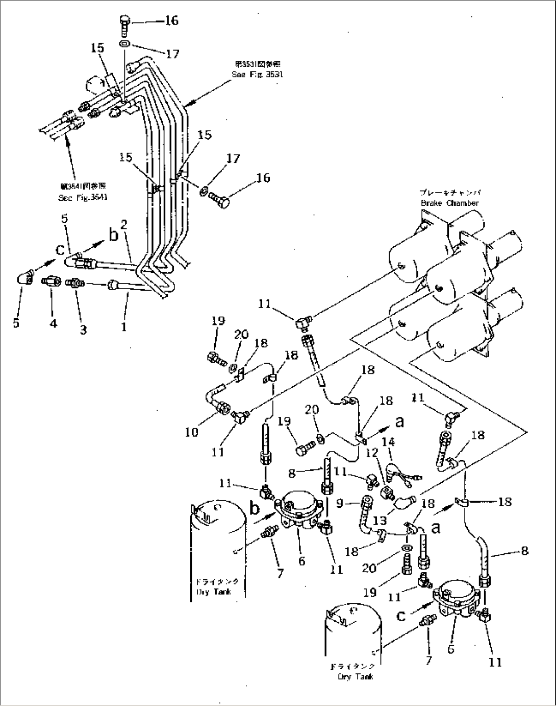 AIR PIPING (TREADLE VALVE TO CHAMBER 2/2)(#10001-10499)