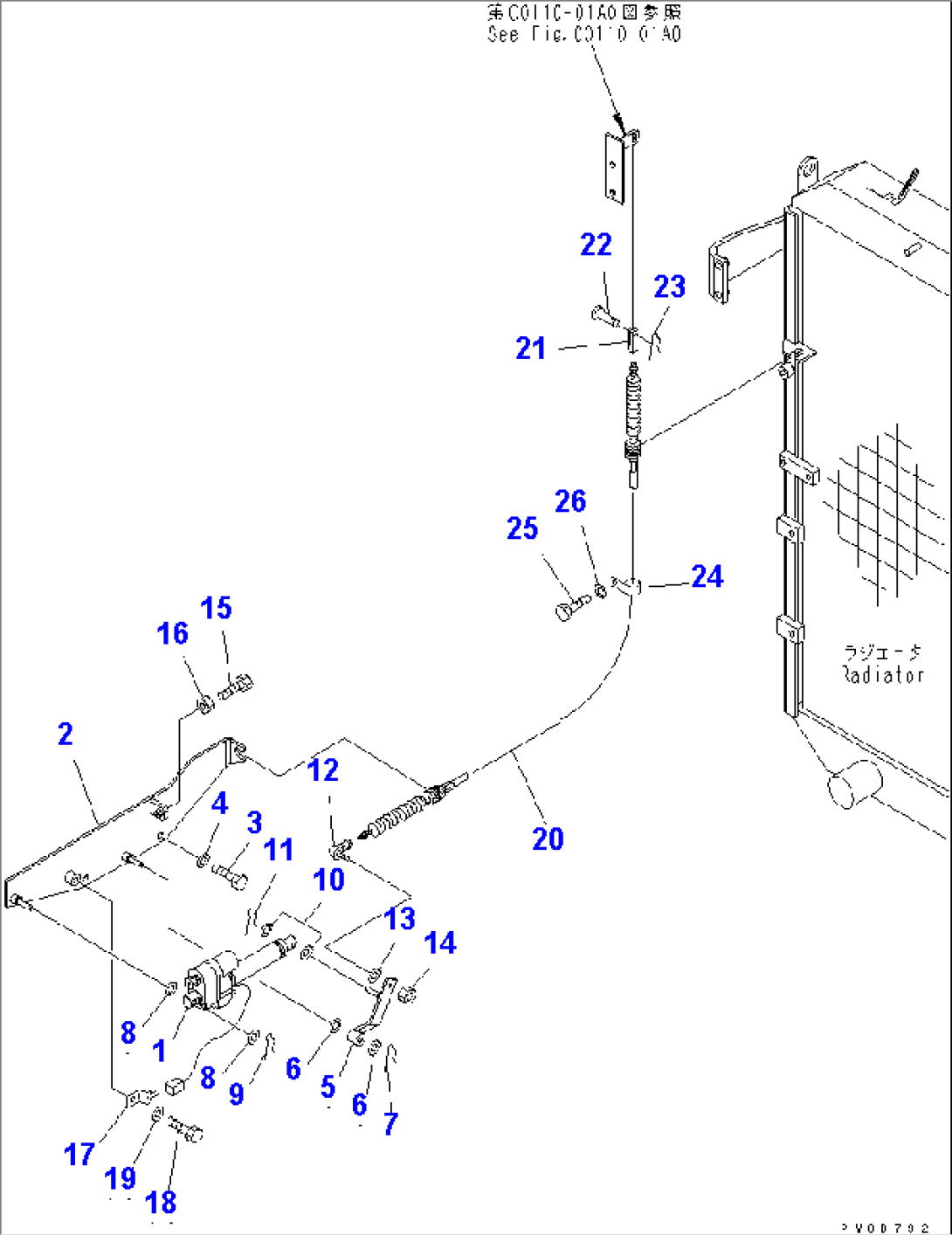 RADIATOR (CABLE) (WITH AIR COOLER ELECTRIC TILT CYLINDER)