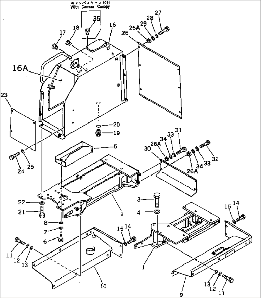 REAR COVER AND HYDRAULIC TANK (FOR SHAKEN-BUHIN)(#40001-40227)