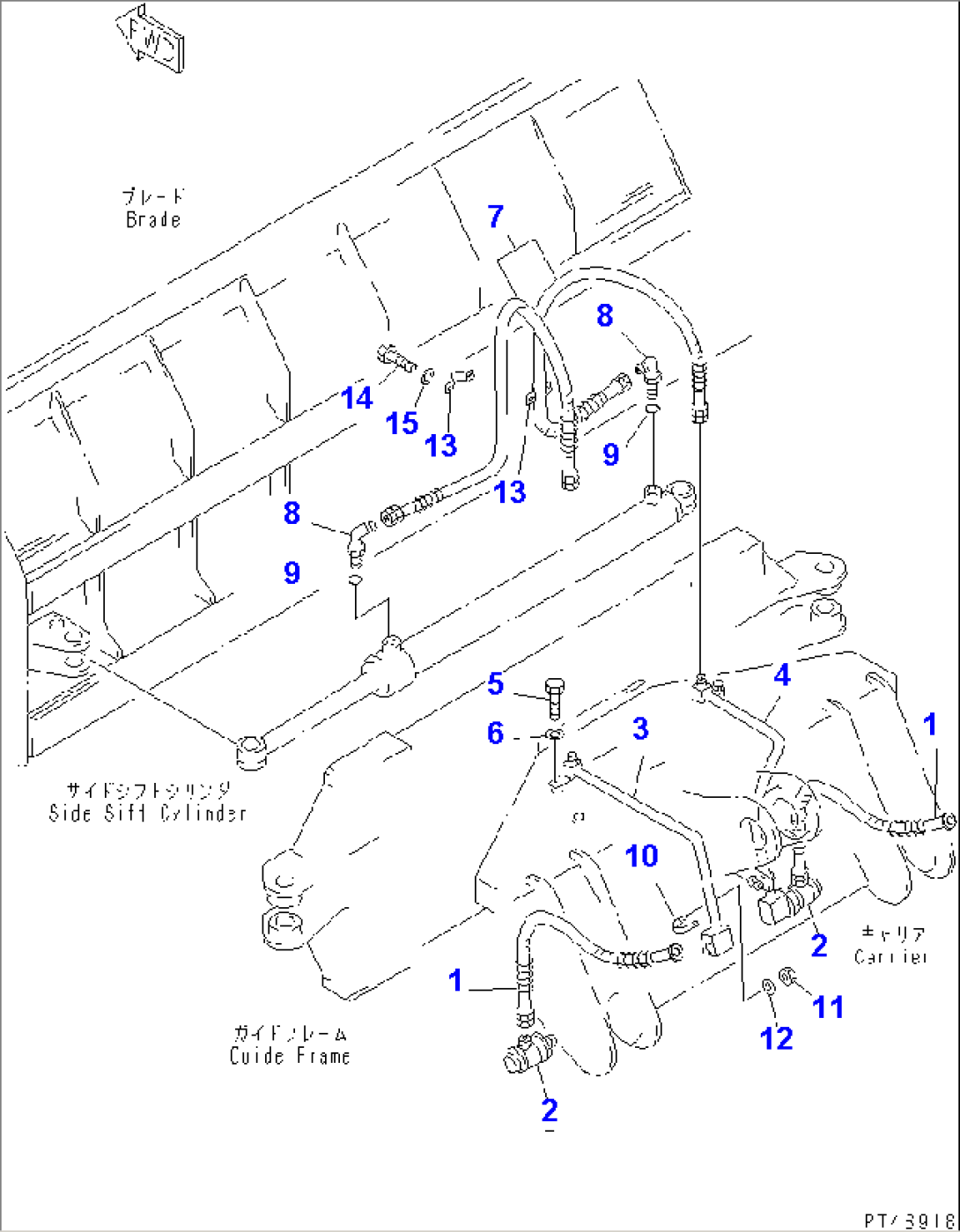 SIDE SHIFT¤ PITCH AND ANGLE SNOW PLOW (4/4) (SIDE SHIFT CYLINDER LINE)(#60001-)