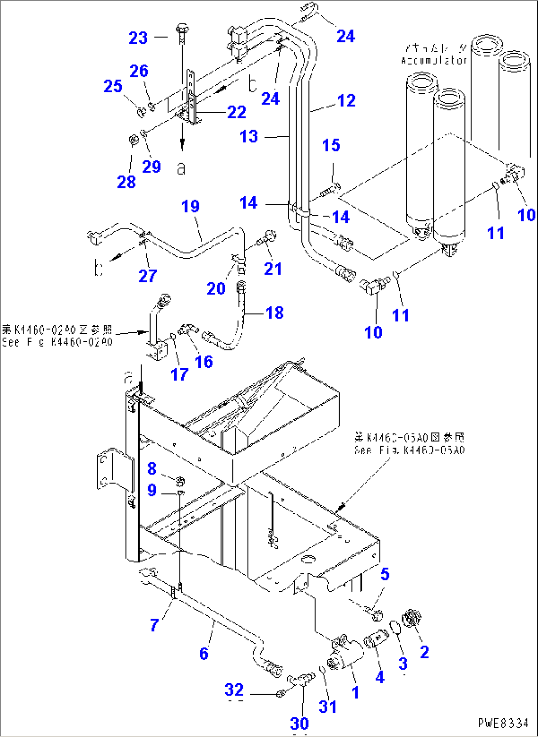 BRAKE CONTROL (ACCUMULATOR PIPING)(#50001-51074)