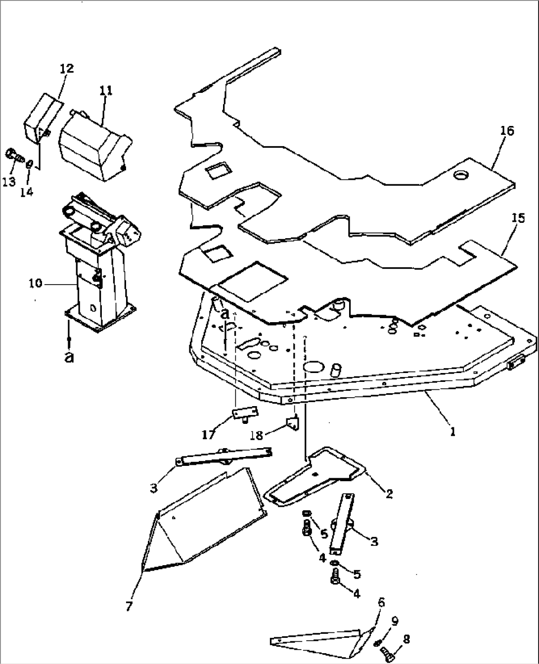FLOOR FRAME AND DASHBOARD (FOR 2-PERSONS CAB)(#11077-19999)