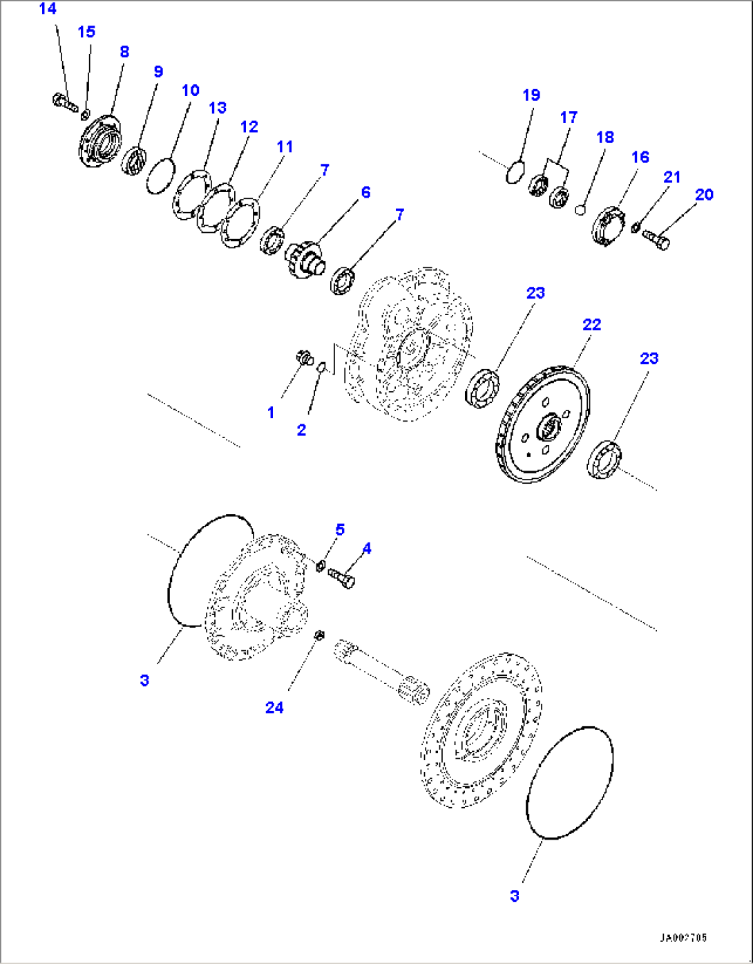 Final Drive, Pinion and Gear, L.H. (#80001-)