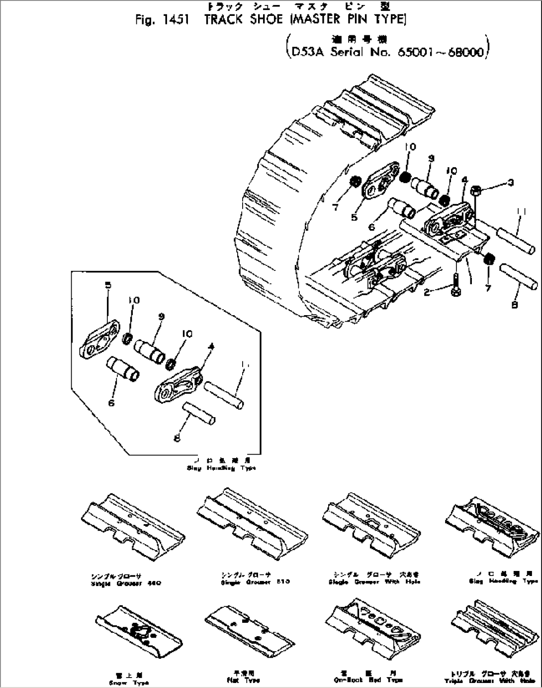 TRACK SHOE (MASTER PIN TYPE)(#65001-68000)