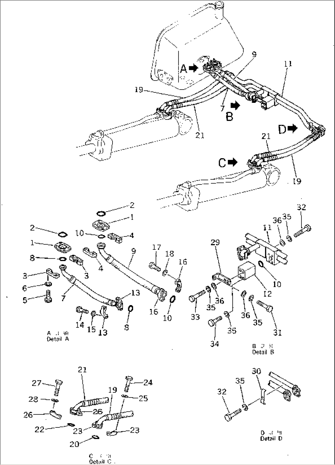 HYDRAULIC PIPING (LIFT CYLINDER LINE)