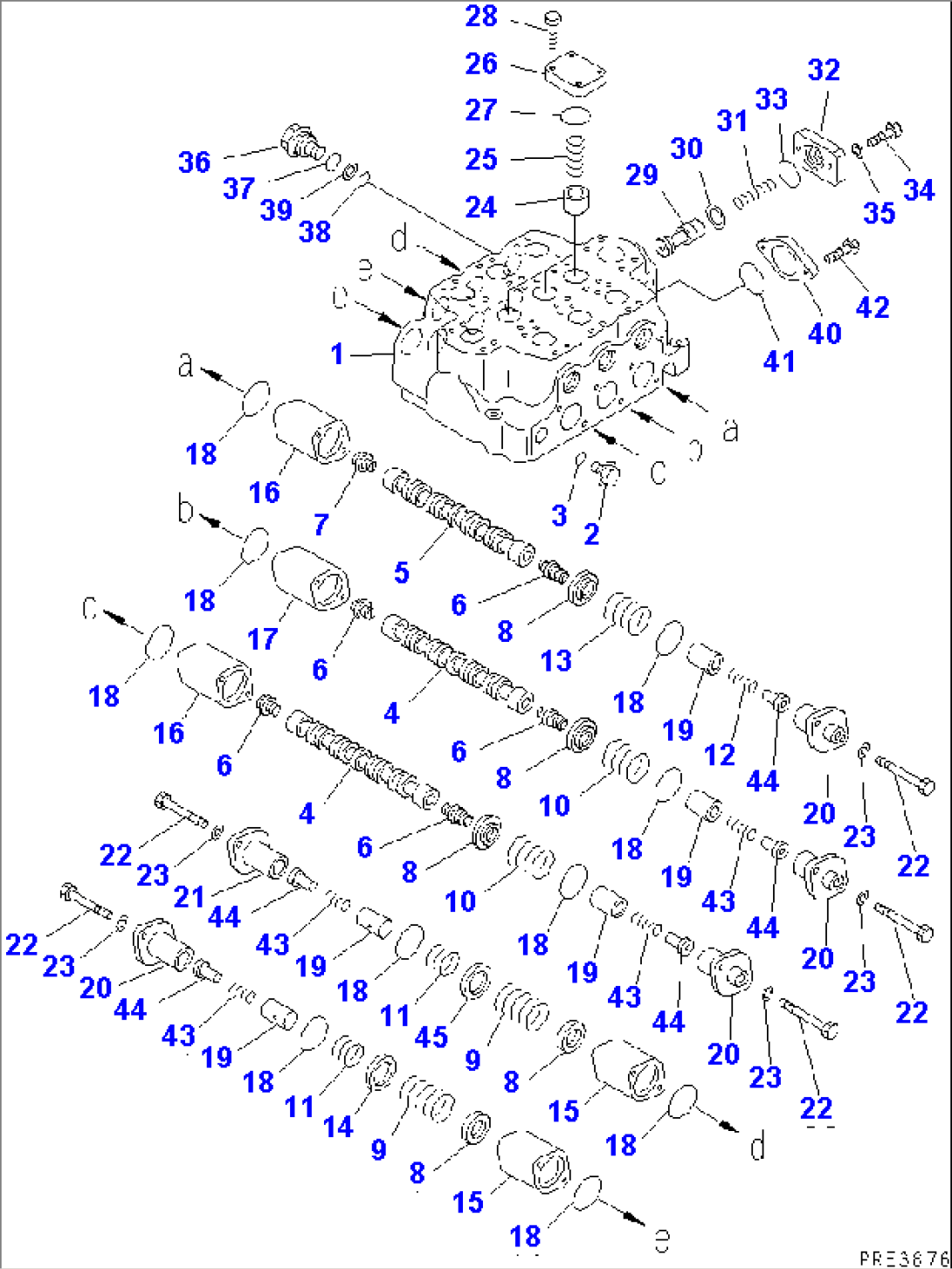 MAIN VALVE (3-SPOOL CONTROL VALVE) (1/3)