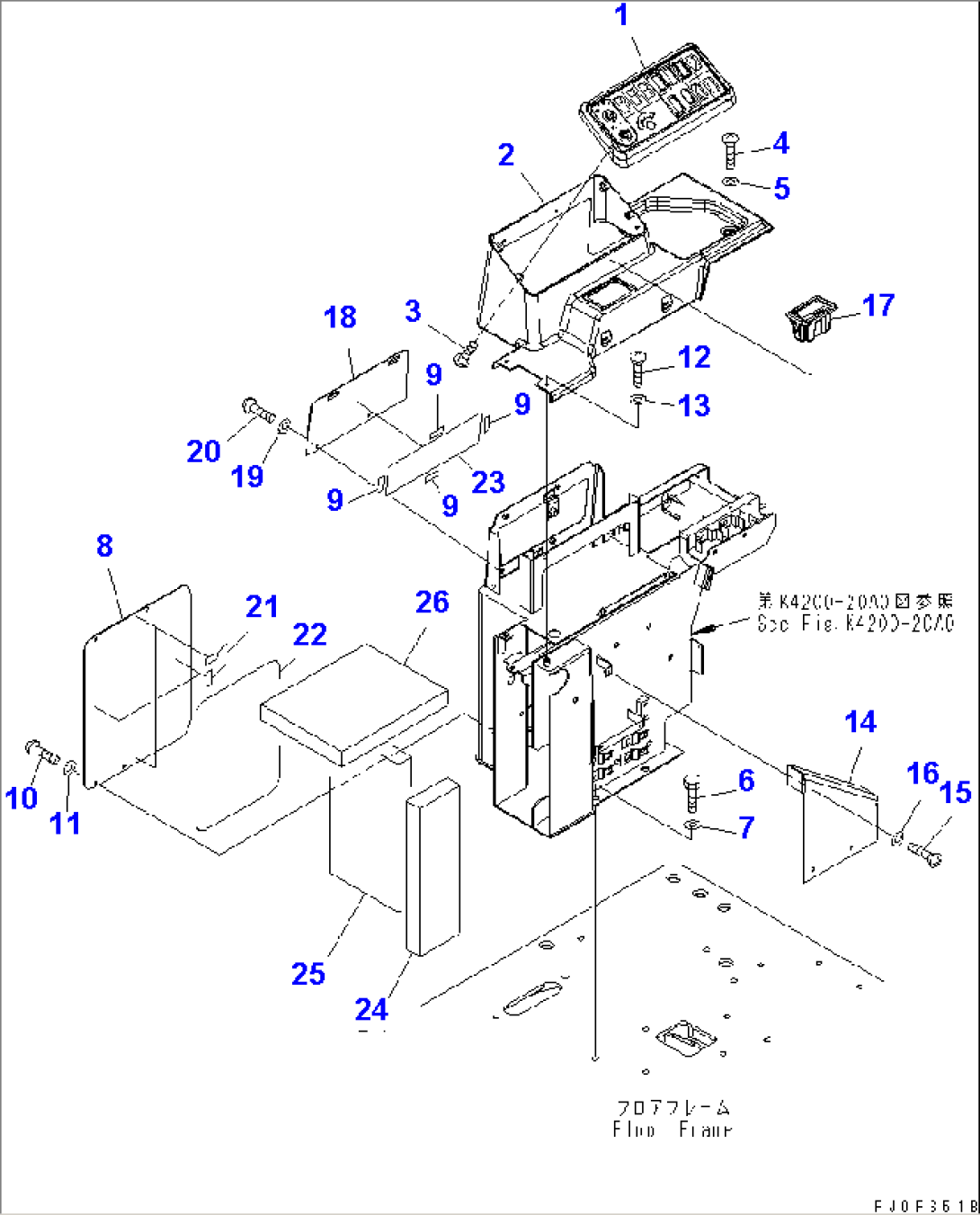 FLOOR FRAME (CONSOLE) (R.H.) (COVER)