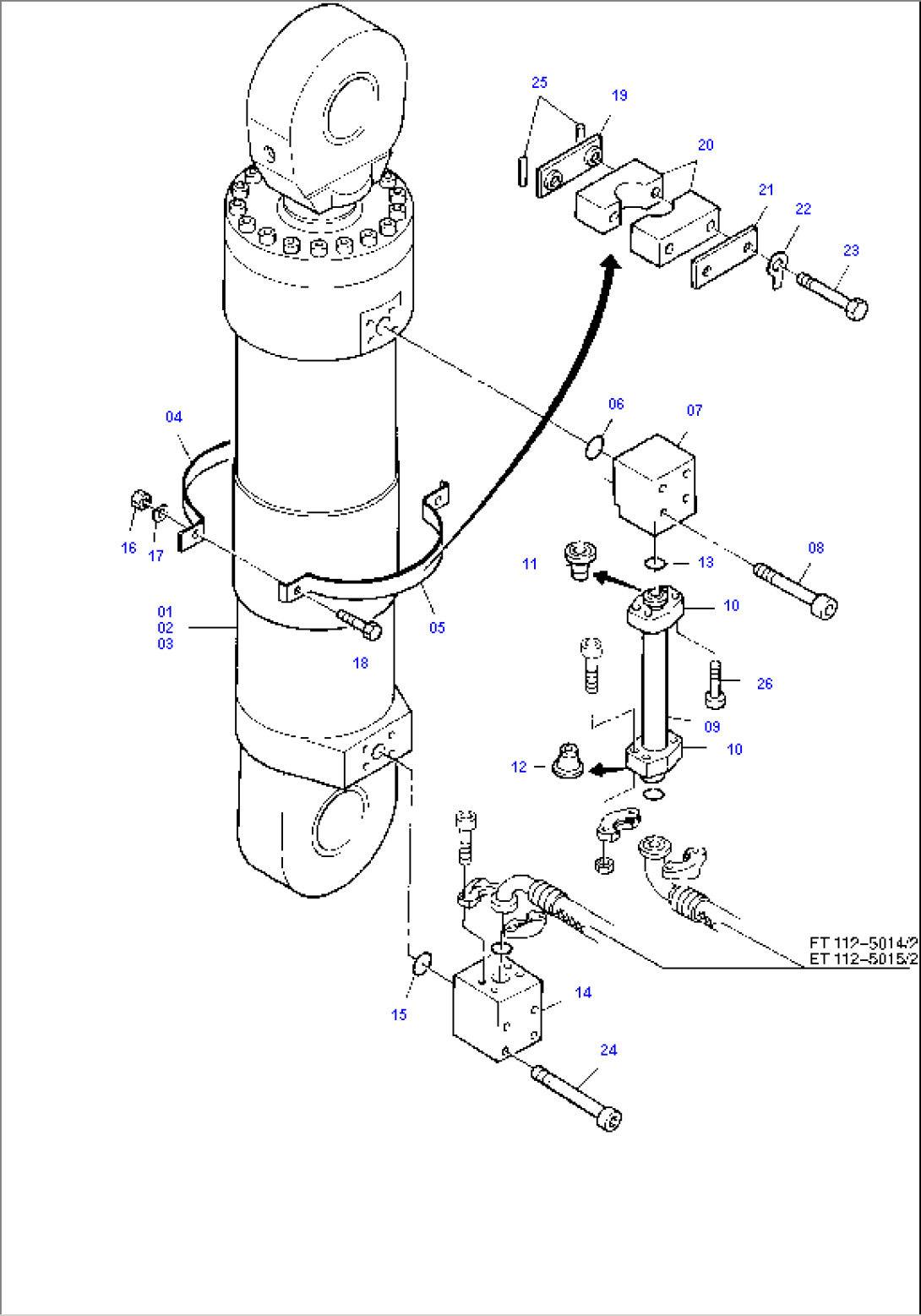 Clam Cylinder with Piping, R.H. and L.H.