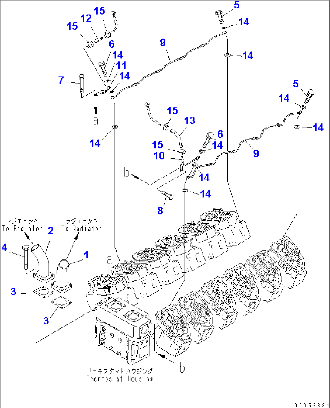 AIR VENT PIPING AND WATER OUTLET(#500036-)