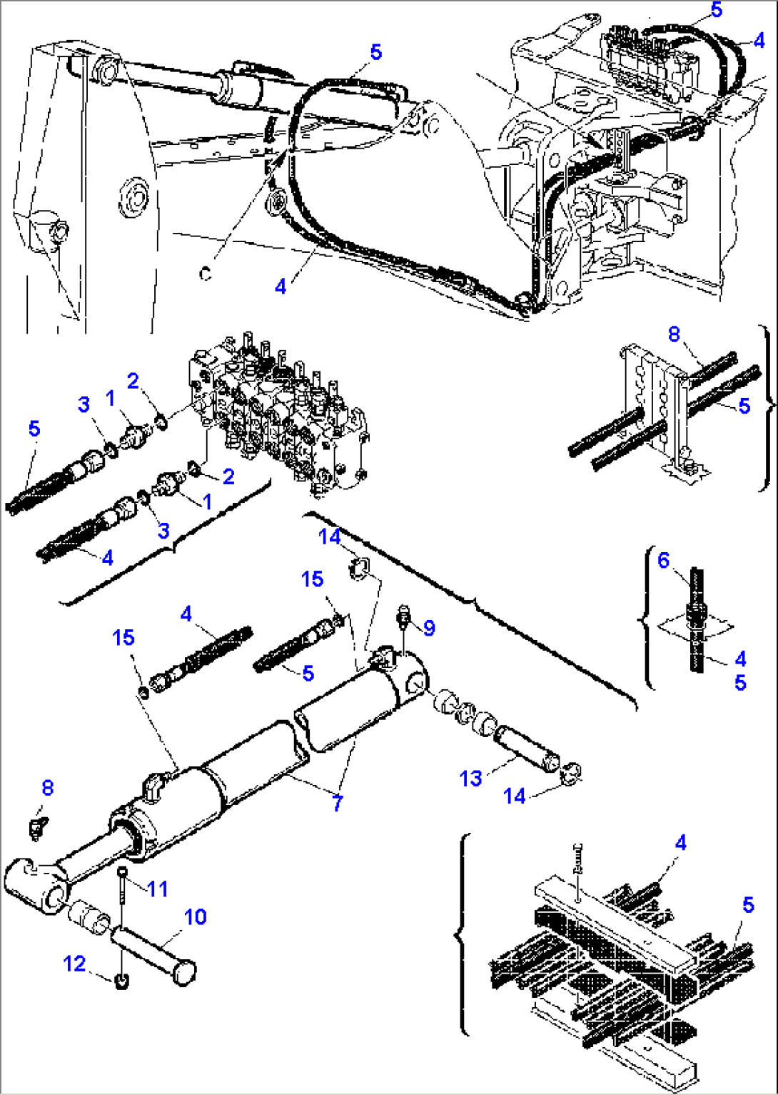 FIG. H6730-01A0 HYDRAULIC PIPING - ARM CYLINDER LINE