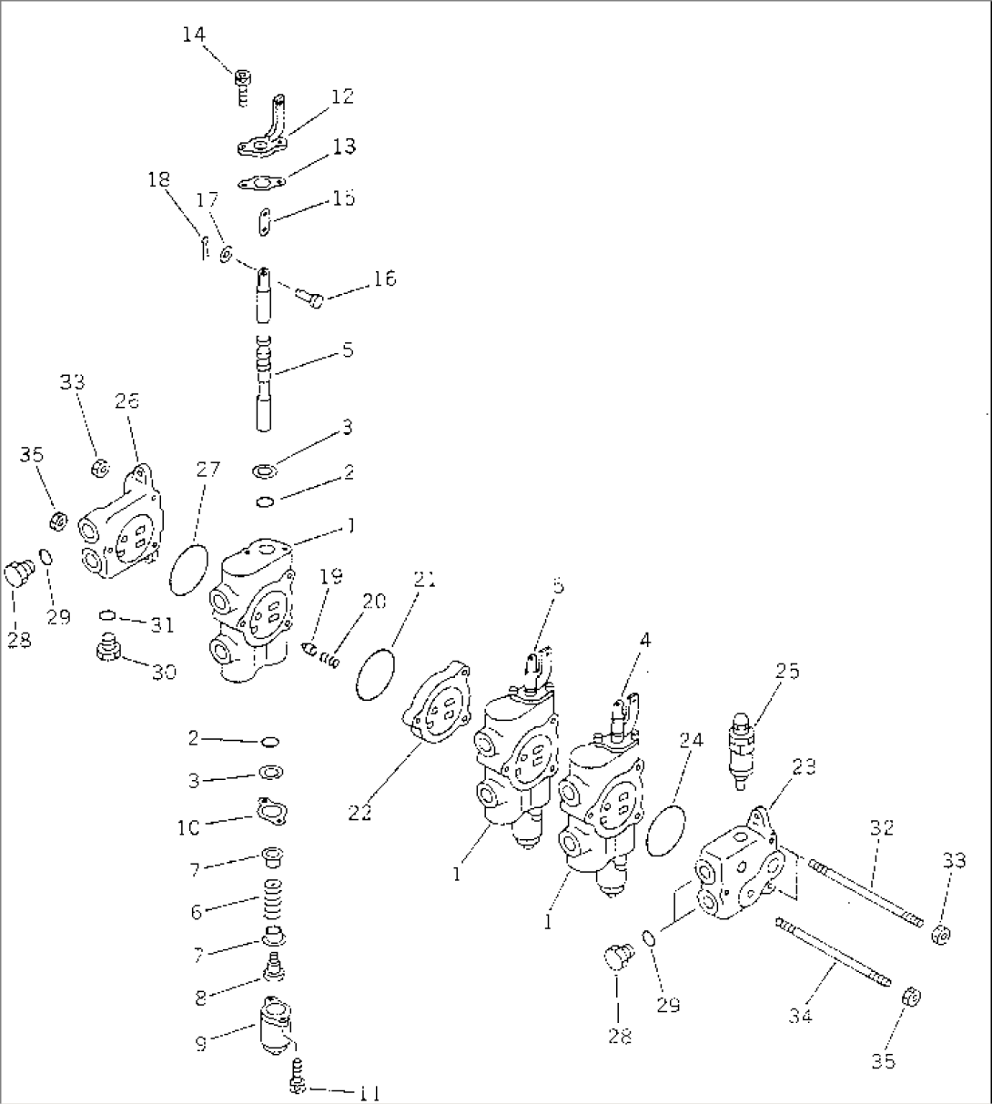 HYDRAULIC CONTROL VALVE¤ L.H. (3-SPOOL)