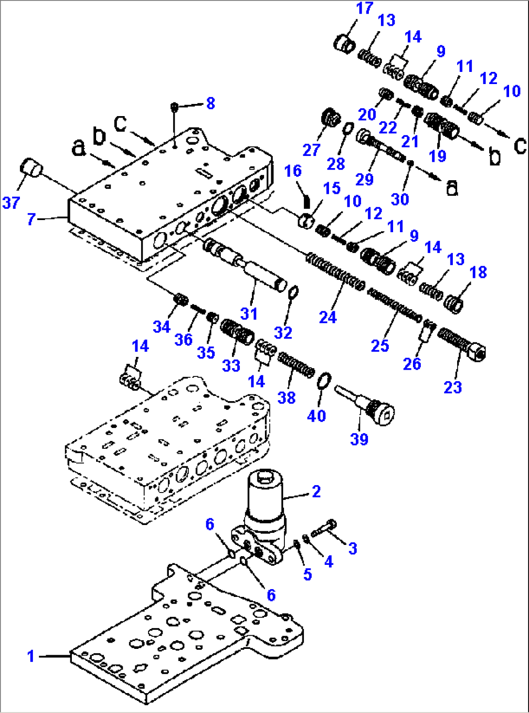 FIG. F4320-60A0 TRANSMISSION CONTROL VALVE - UPPER VALVE SPOOLS