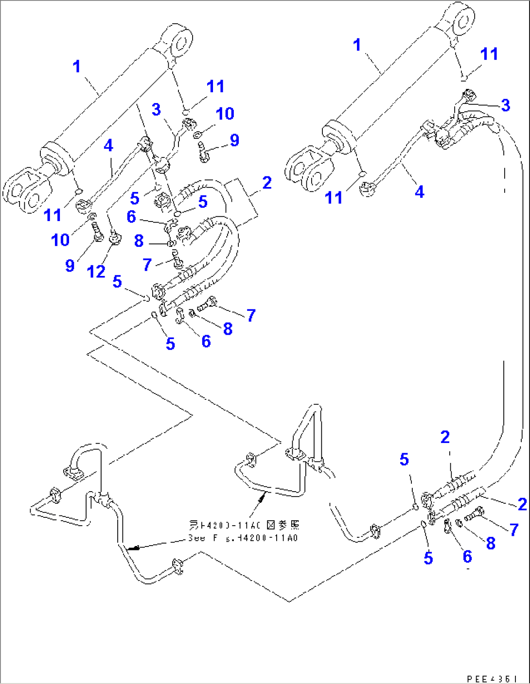 LIFT CYLINDER (HYDRAULIC PIPING)
