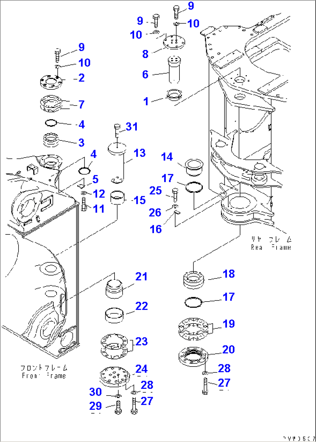 HINGE PIN (FOR FRONT AND REAR FRAME CONNECTING)