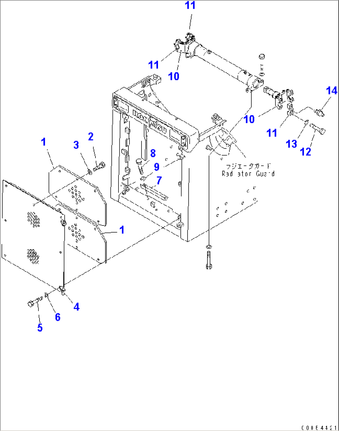 RADIATOR MASK AND CYLINDER STAY YOKE (DOUBLE PERFORATED)(#37647-)