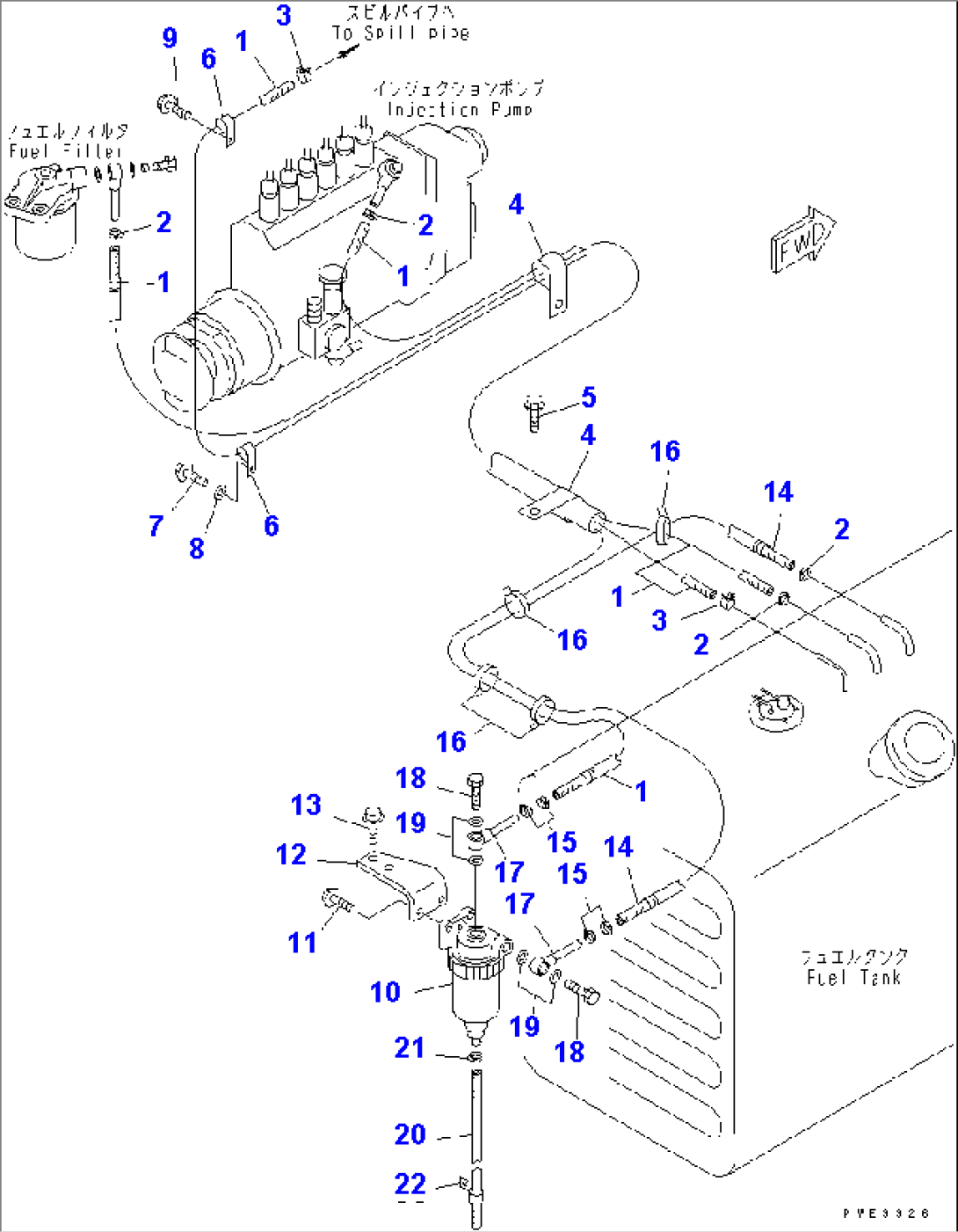 FUEL TANK TUBE (1/2) (EXCEPT JAPAN)(#10301-)